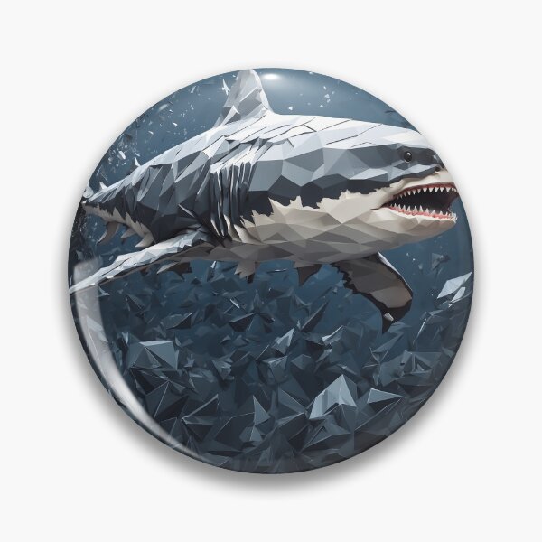 Item preview, Great White Shark Geometric Art designed and sold by RawNaturePrints.
