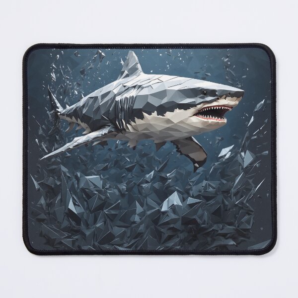 Item preview, Great White Shark Geometric Art designed and sold by RawNaturePrints.