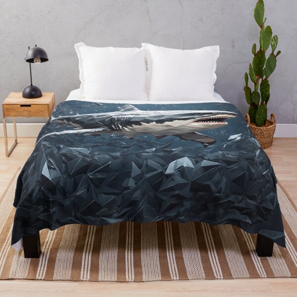Item preview, Great White Shark Geometric Art designed and sold by RawNaturePrints.