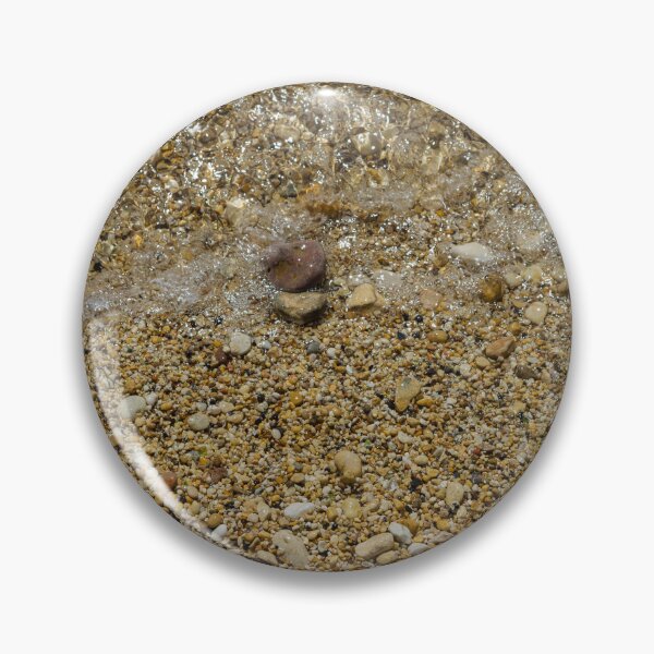 Item preview, Pebble Beach Shoreline With Clear Shallow Water, Gentle Wave Foam And Sunlit Stones designed and sold by Nmallia.