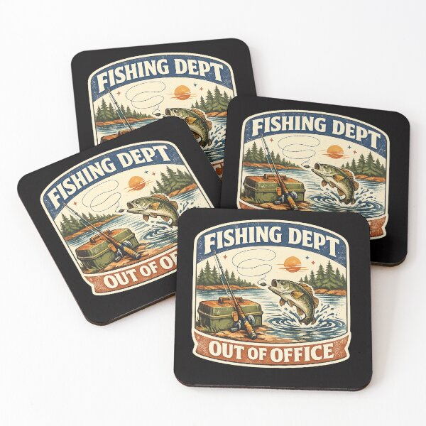 Item preview, Fishing Dept Out Of Office Retro Fisherman Shirt designed and sold by Concrete Coffee Studio.