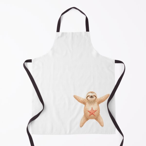Item preview, Beach Sloth With Starfish – Happy Summer Relaxation Illustration designed and sold by Quiet Joy Studio.