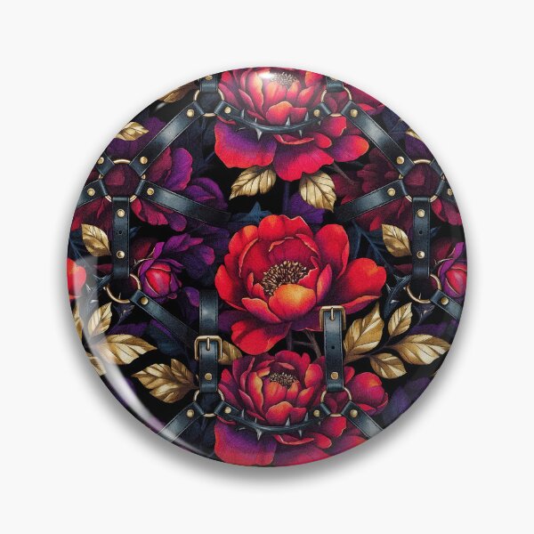 Item preview, Leather Harness Peony Pattern designed and sold by ZhivanCrimson.