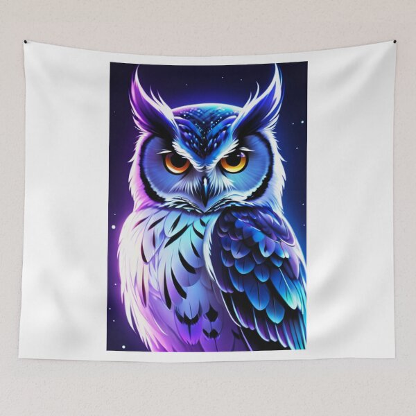 Item preview, Digital Art - Stylized Owl, Cyberpunk Illustration designed and sold by DoodyPets.