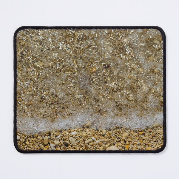 Item preview, Pebble Beach Shoreline With Clear Shallow Water, Gentle Wave Foam And Sunlit Stones designed and sold by Nmallia.
