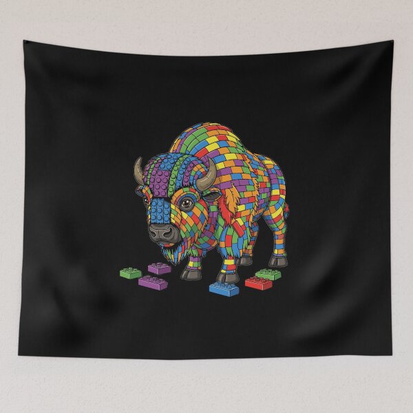 Item preview, Building Blocks Bison Buffalo Animal Lover designed and sold by PopStars1993.