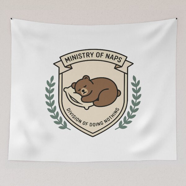Item preview, Ministry of Naps Official Sleep Department Badge | Cozy Sleeping Bear Funny Government Parody Design designed and sold by AbderraimArt.
