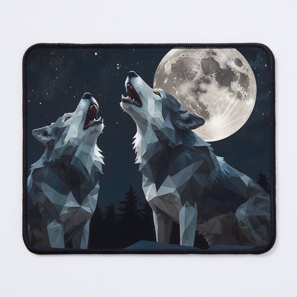 Item preview, Wolf Pack Geometric Night Art designed and sold by RawNaturePrints.