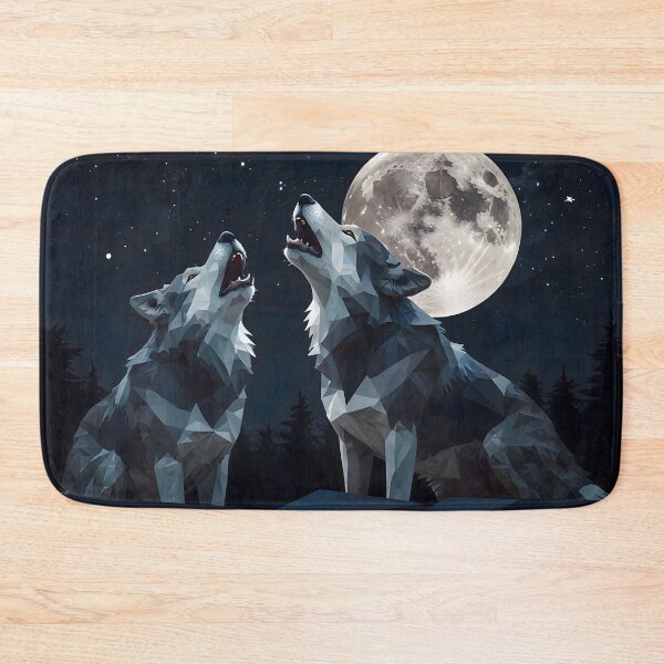 Item preview, Wolf Pack Geometric Night Art designed and sold by RawNaturePrints.