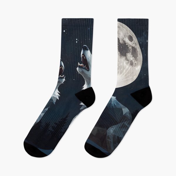 Item preview, Wolf Pack Geometric Night Art designed and sold by RawNaturePrints.