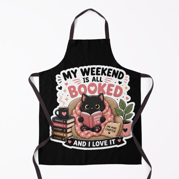 Item preview, My Weekend Is All Booked Cute Black Cat Reading Sticker. designed and sold by  BreedCraft Studio.