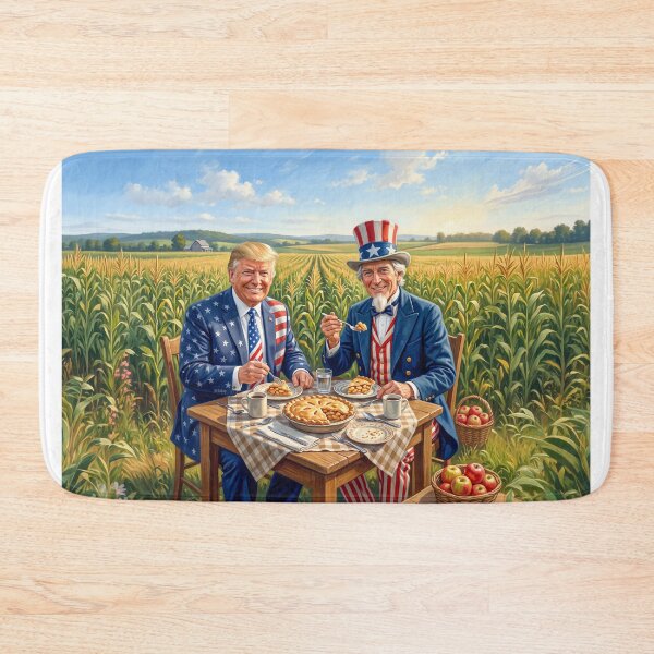 Item preview, Donald Trump And Uncle Sam Enjoying Apple Pie designed and sold by Home Decor Art.