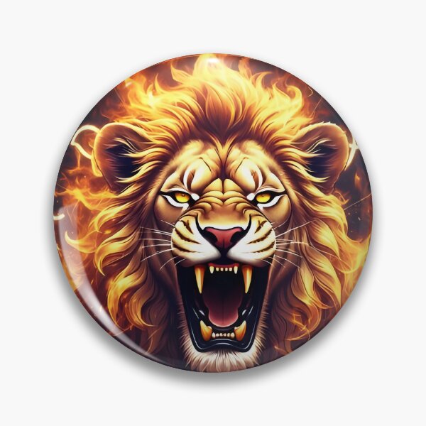Item preview, Roaring Fire Leo Lion Zodiac Symbol Flame Circle Art designed and sold by Zodiac Celestial Art.