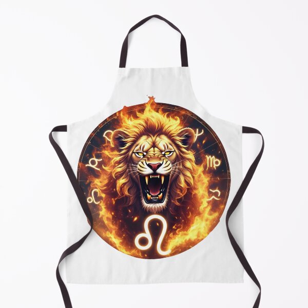 Item preview, Roaring Fire Leo Lion Zodiac Symbol Flame Circle Art designed and sold by Zodiac Celestial Art.