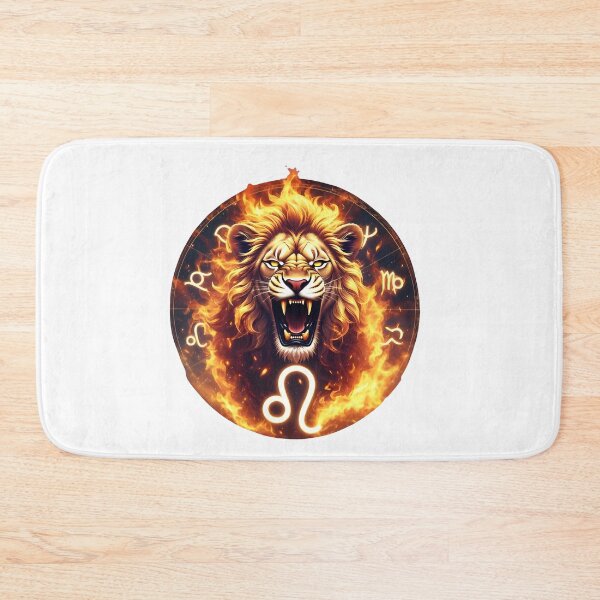 Item preview, Roaring Fire Leo Lion Zodiac Symbol Flame Circle Art designed and sold by Zodiac Celestial Art.