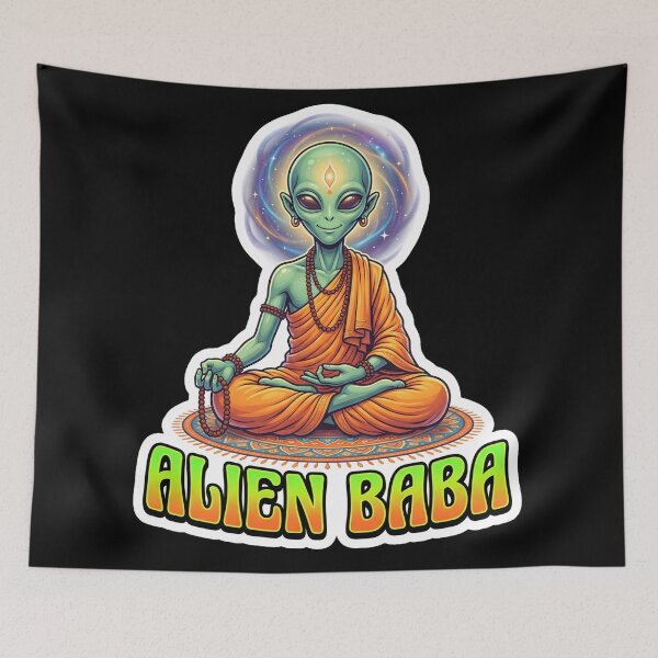 Item preview, Alien Baba Meditation Sticker designed and sold by krazzyremo.