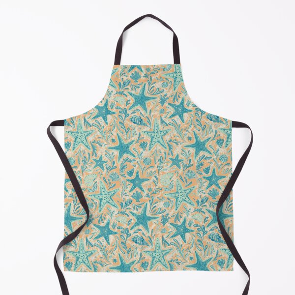 Item preview, Starfish Pattern | Turquoise Orange Coastal Beach Print | Sea Star Ocean Seamless Design designed and sold by MonNoir.