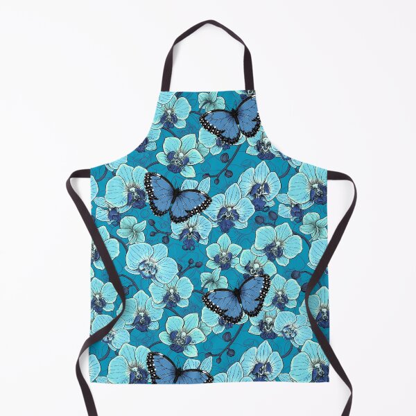 Item preview, Botanical Orchid Garden with Butterflies in blue designed and sold by Katerina Mitkova Kirilova.