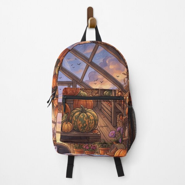 Item preview, Cozy Autumn Pumpkin Greenhouse - Cute Witch Cat Halloween Aesthetic Art designed and sold by raedattia.