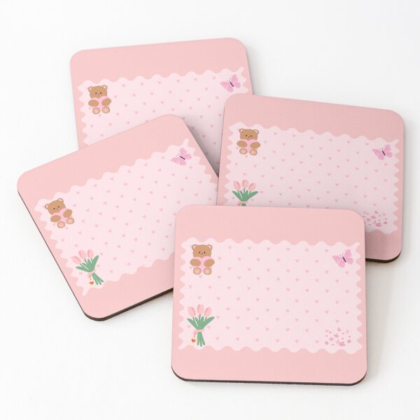 Item preview, Cute Teddy Bear Pink Stationery Frame Coquette Aesthetic designed and sold by Rehnair.