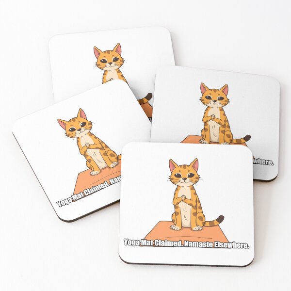 Item preview, Tabby Cat - Yoga Mat Claimed Namaste Elsewhere - Funny Cat Yoga Gift designed and sold by pawdrops.