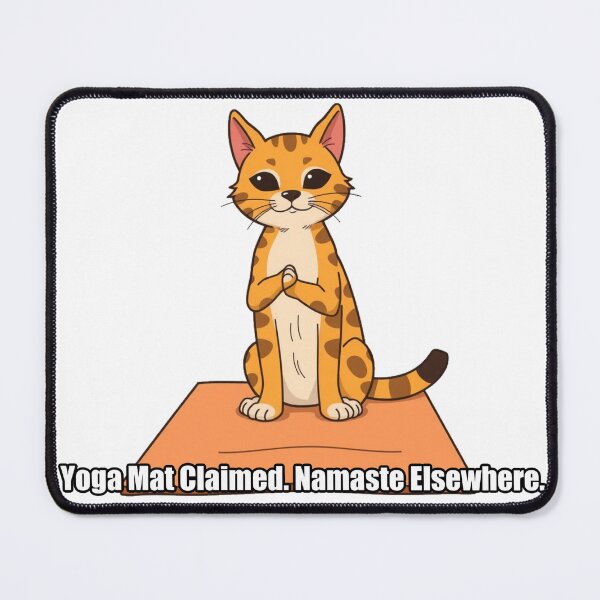 Item preview, Tabby Cat - Yoga Mat Claimed Namaste Elsewhere - Funny Cat Yoga Gift designed and sold by pawdrops.