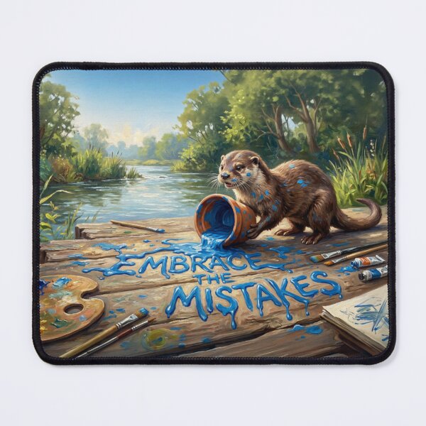 Item preview, Embrace The Mistakes Spilled Blue Paint Otter Art designed and sold by Englandbear.