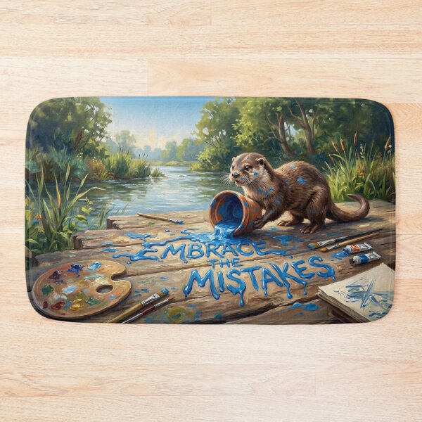 Item preview, Embrace The Mistakes Spilled Blue Paint Otter Art designed and sold by Englandbear.