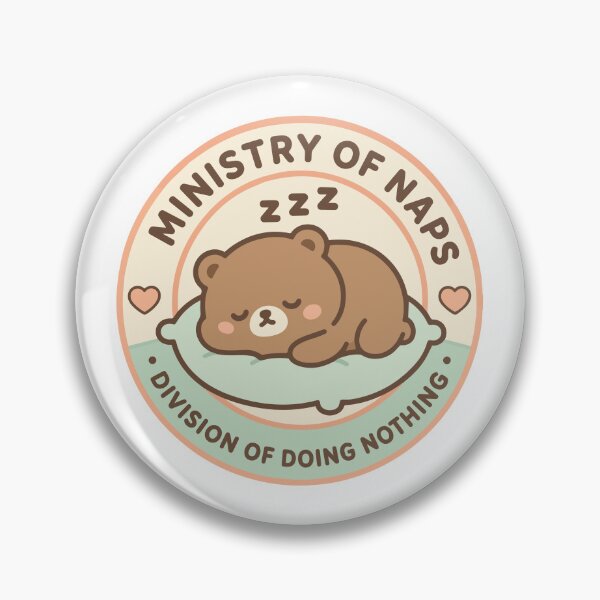 Item preview, Ministry of Naps Sleepy Bear Government design | Funny Nap Culture Parody Badge Design for Introverts and Remote Workers designed and sold by AbderraimArt.