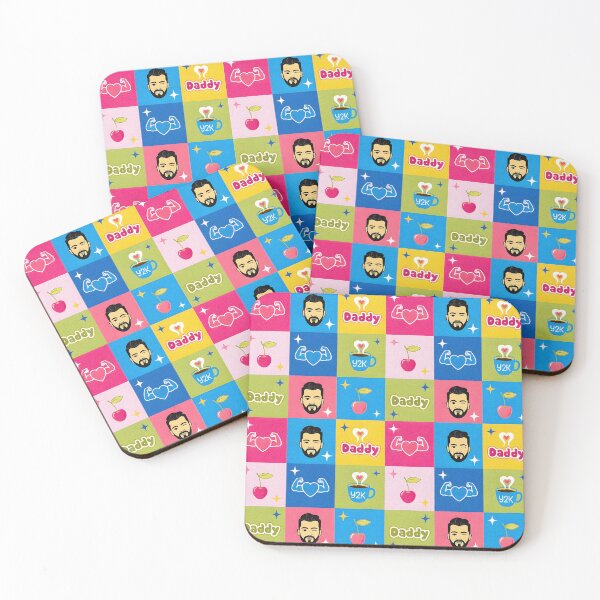 Item preview, Y2K Daddy Pattern - Bearded Muscle Coffee Cherry designed and sold by ZhivanCrimson.