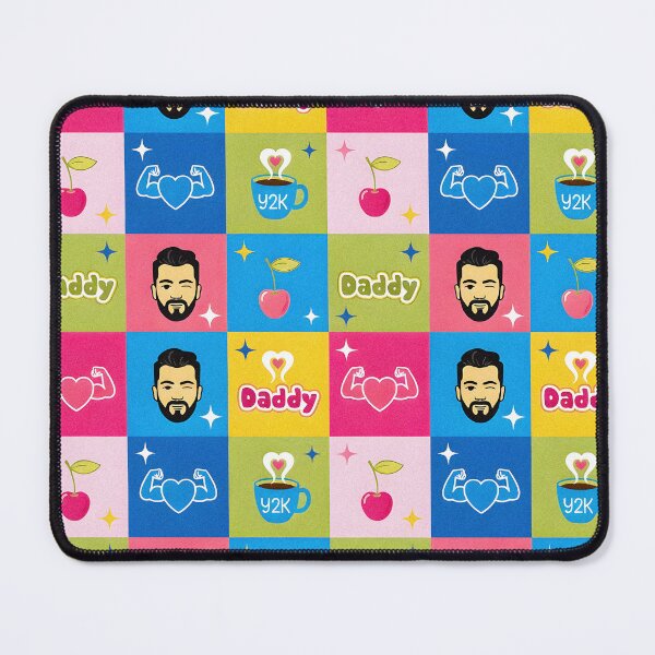 Item preview, Y2K Daddy Pattern - Bearded Muscle Coffee Cherry designed and sold by ZhivanCrimson.
