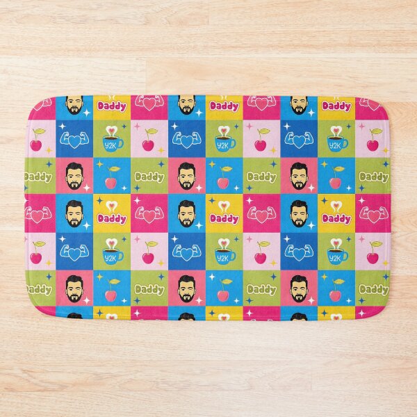 Item preview, Y2K Daddy Pattern - Bearded Muscle Coffee Cherry designed and sold by ZhivanCrimson.