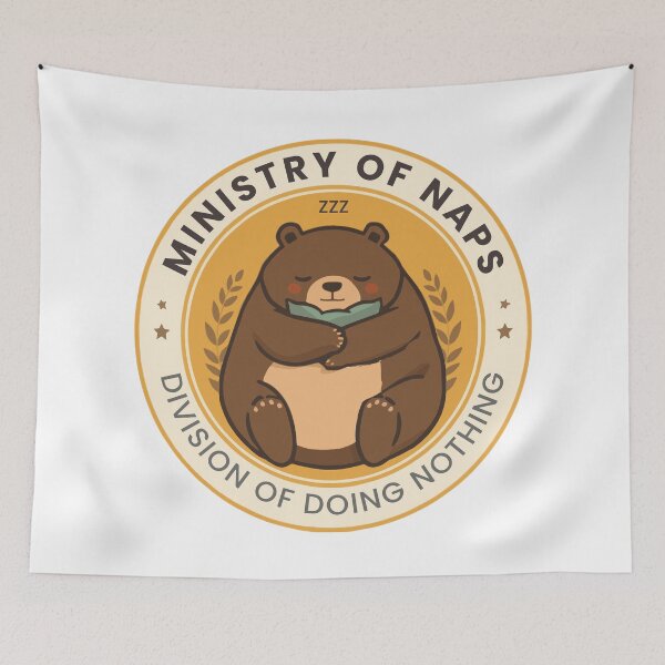 Item preview, Ministry of Naps Sleepy Bear Government Seal | Funny Nap Culture Parody Badge Design for Introverts and Remote Workers designed and sold by AbderraimArt.