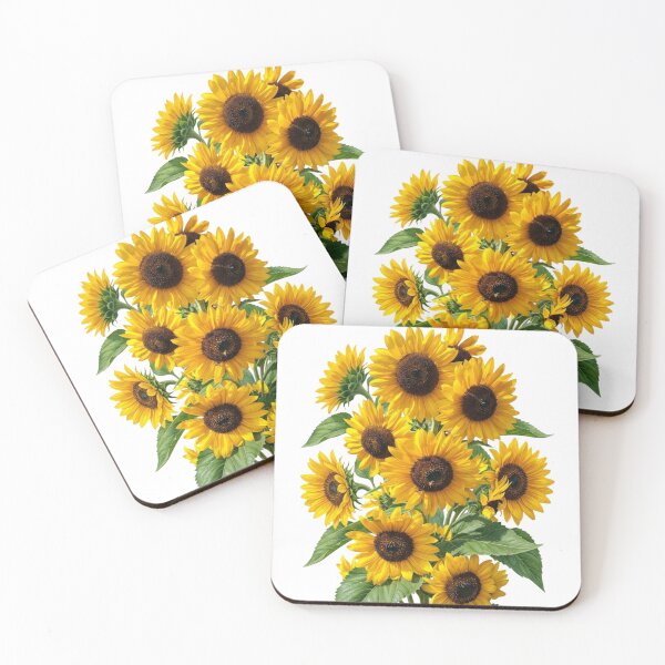 Item preview, A bouquet of bright, translucent yellow sunflowers. designed and sold by P jo.