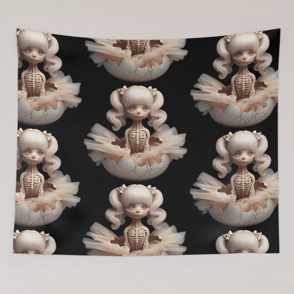 Item preview, Skeletal Prima Donna – Gothic Skull Bow Ballerina designed and sold by LujziWorld.