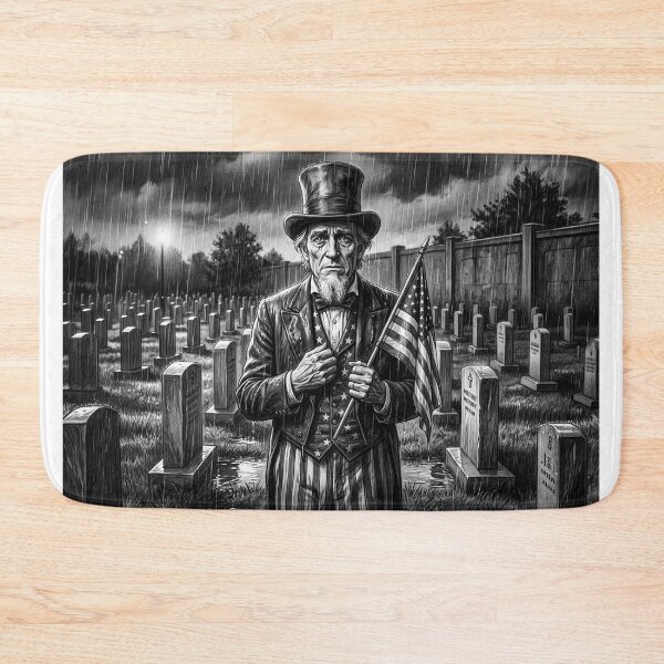 Item preview, Black & White Portrait Uncle Sam Crying In Military Cemetery designed and sold by Home Decor Art.