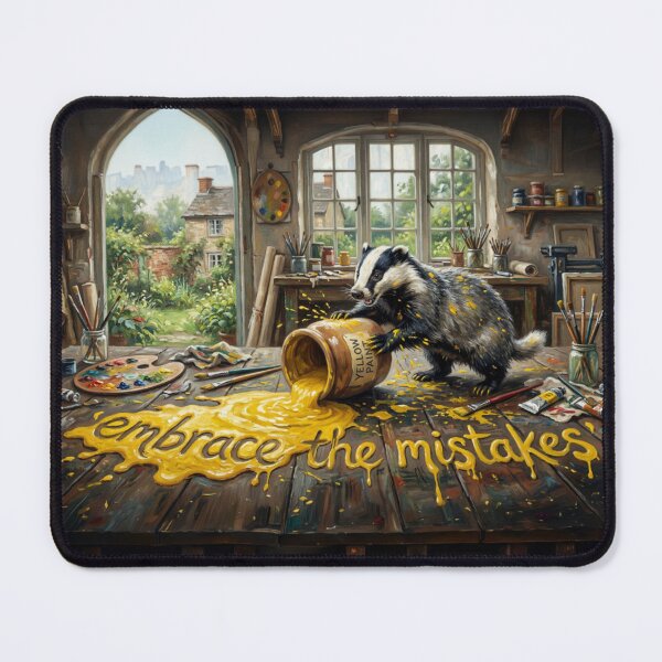 Item preview, Embrace The Mistakes Spilled Paint Badger Art designed and sold by Englandbear.