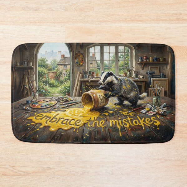 Item preview, Embrace The Mistakes Spilled Paint Badger Art designed and sold by Englandbear.