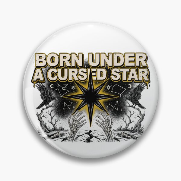 Item preview, Born Under a Cursed Star, Occult Skeleton Ravens Vintage HorrorOccult Horror designed and sold by CryptReel.