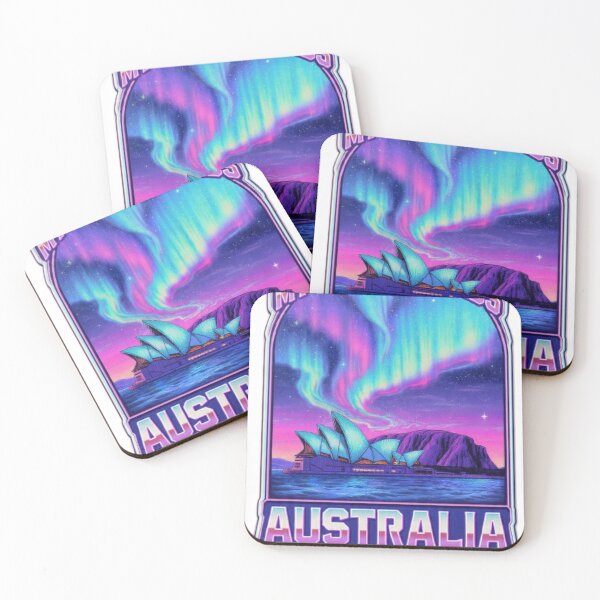 Item preview, Mystic Outlands Australia 2026 Aurora Sydney Uluru Retro Badge Tee designed and sold by BodaZZ.