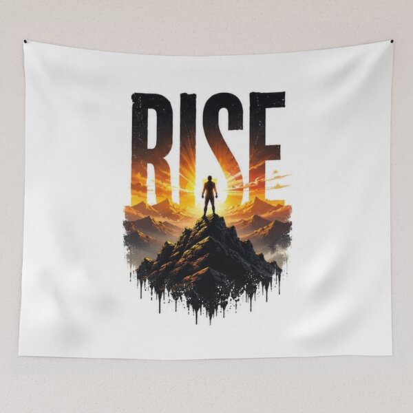 Item preview, Rise Above Every Challenge | Mountain Motivation Typography designed and sold by layalistoresa.
