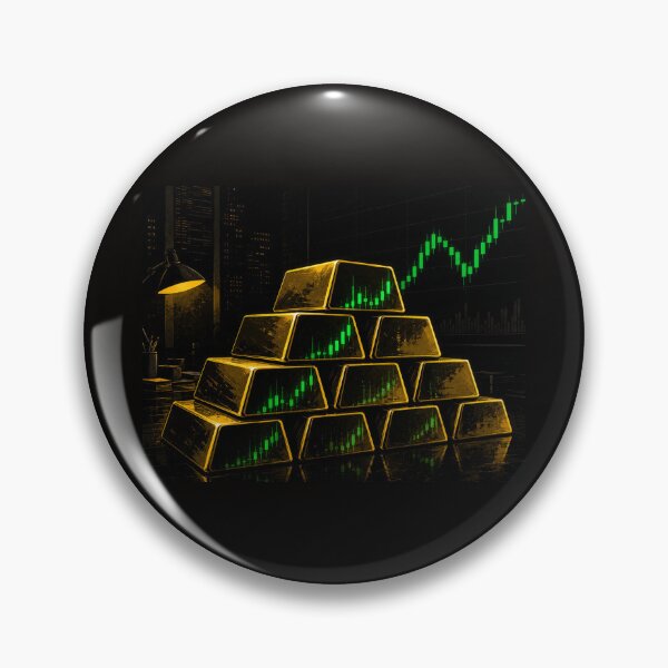 Item preview, Cinematic Gold Bullion Breakout Art — Night Trader Desk Mat Decor designed and sold by FirmHoldStudio.