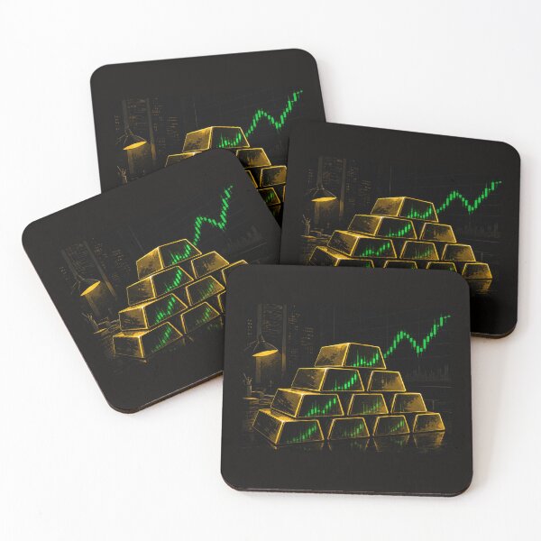 Item preview, Cinematic Gold Bullion Breakout Art — Night Trader Desk Mat Decor designed and sold by FirmHoldStudio.