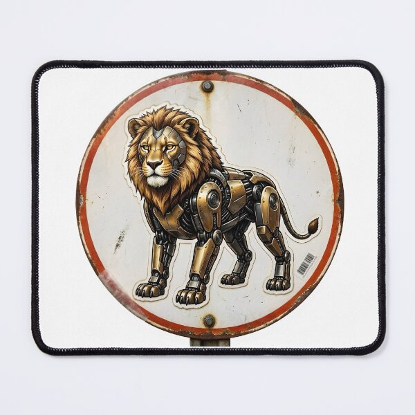 Item preview, Steampunk Mechanical Leo Lion Vintage Circle Sign Art designed and sold by Zodiac Celestial Art.