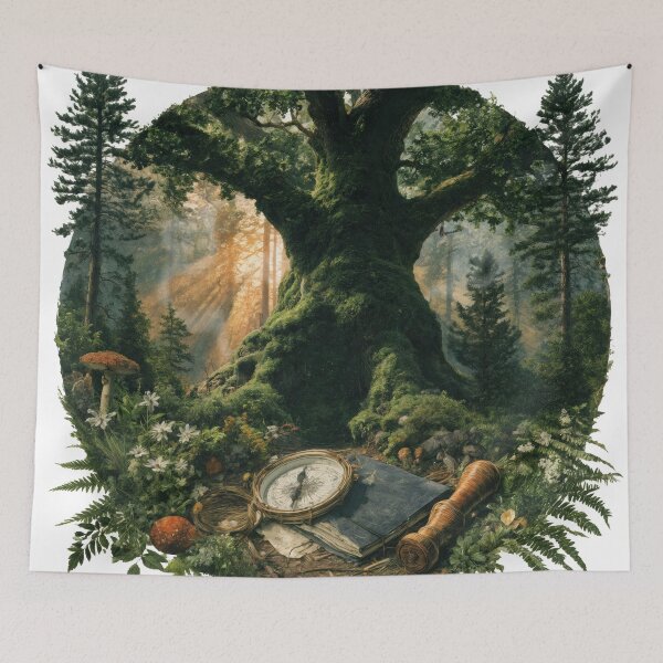 Item preview, T-Shirt - Sticker - Ancient Tree Discovery – Timeless Forest Letterboxing designed and sold by ForeverPrintsOK.