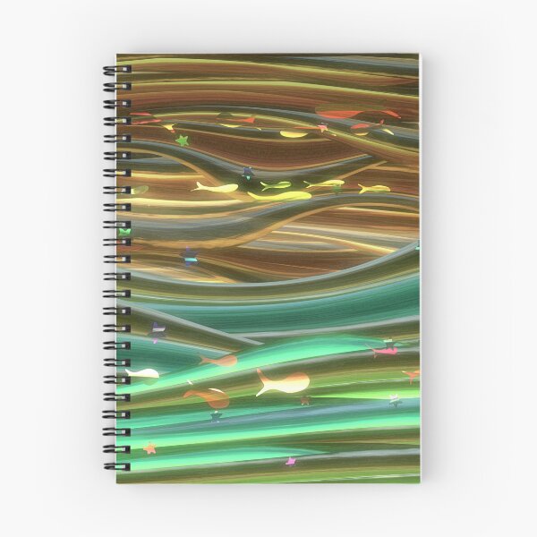 Item preview, Shimmering Goldfish Psychedelic Abstract Pattern Journal designed and sold by Ofir mor.