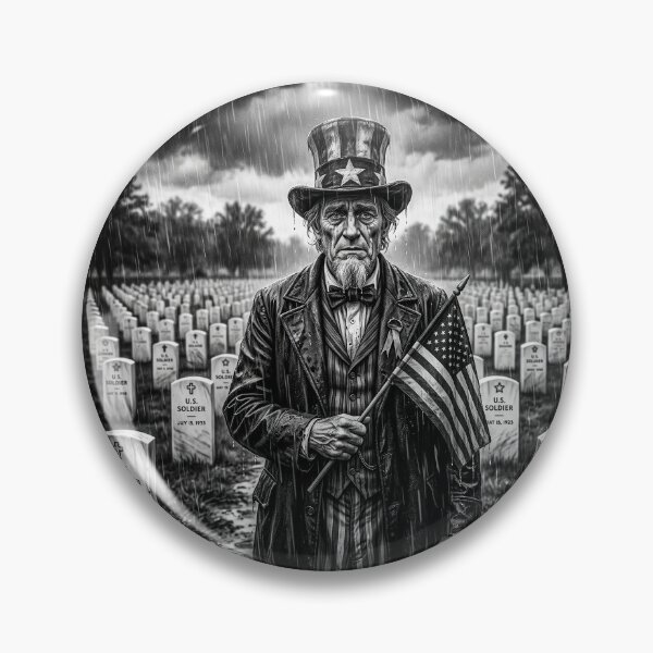 Item preview, Black & White Portrait Uncle Sam Crying In Military Cemetery designed and sold by Home Decor Art.
