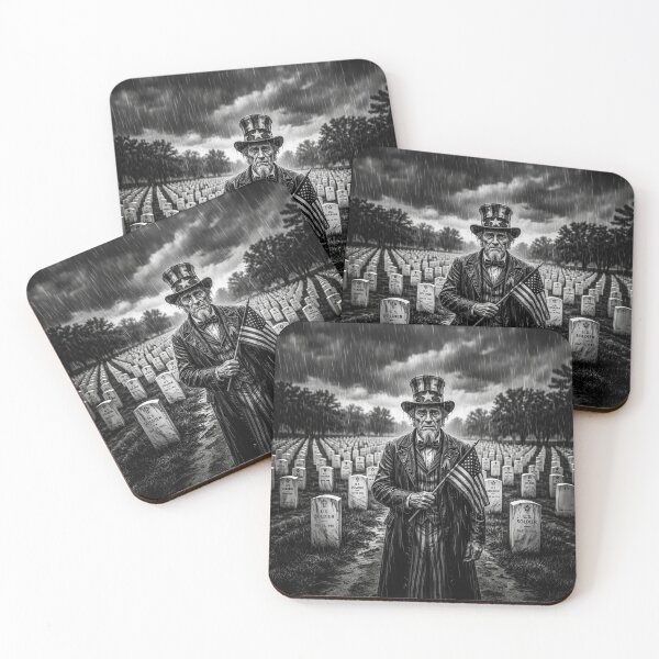 Item preview, Black & White Portrait Uncle Sam Crying In Military Cemetery designed and sold by Home Decor Art.