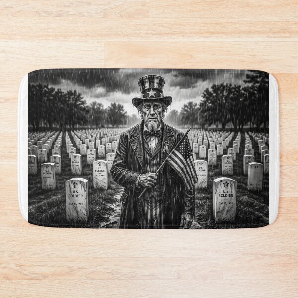 Item preview, Black & White Portrait Uncle Sam Crying In Military Cemetery designed and sold by Home Decor Art.