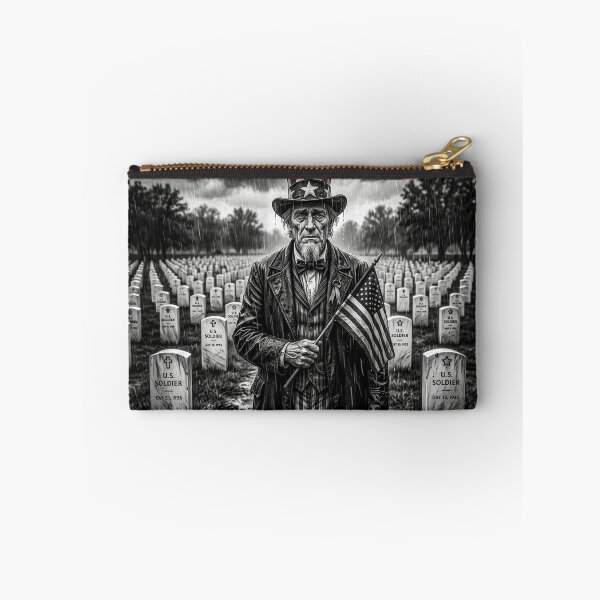 Item preview, Black & White Portrait Uncle Sam Crying In Military Cemetery designed and sold by Home Decor Art.